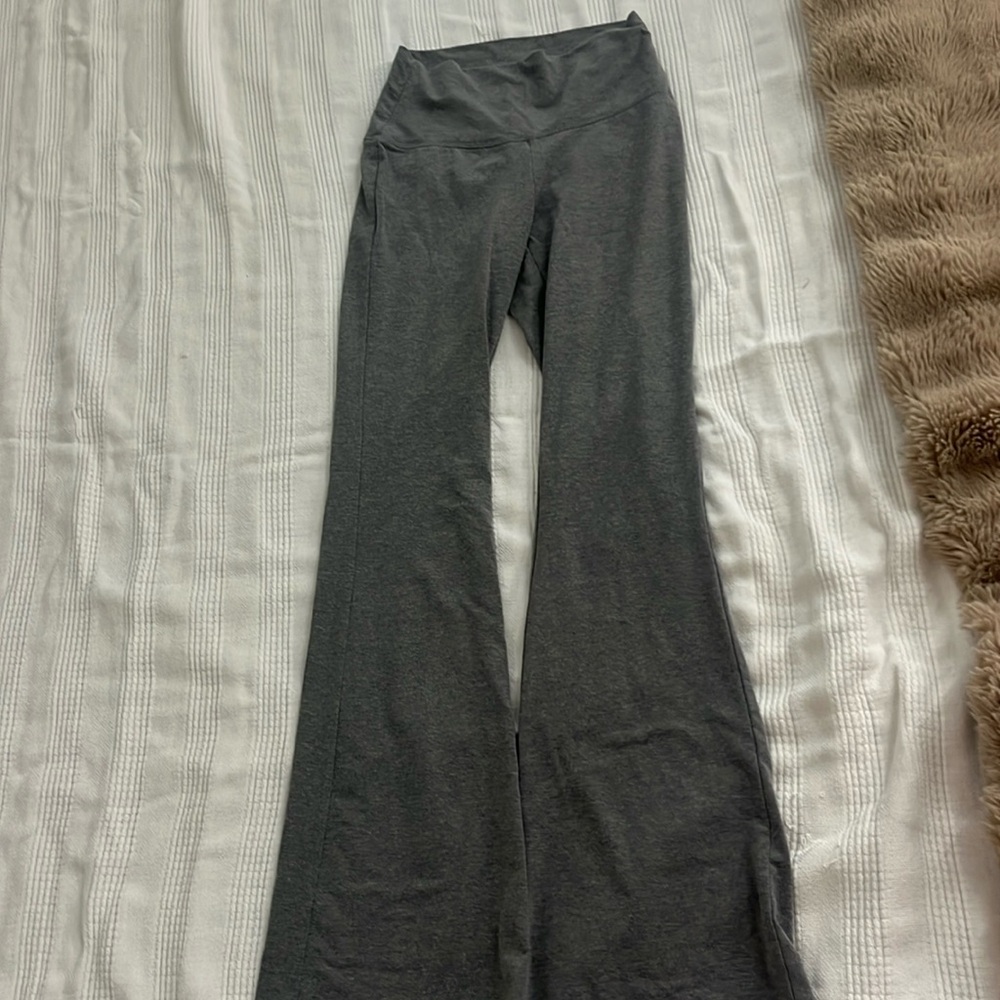 Grey flare leggings